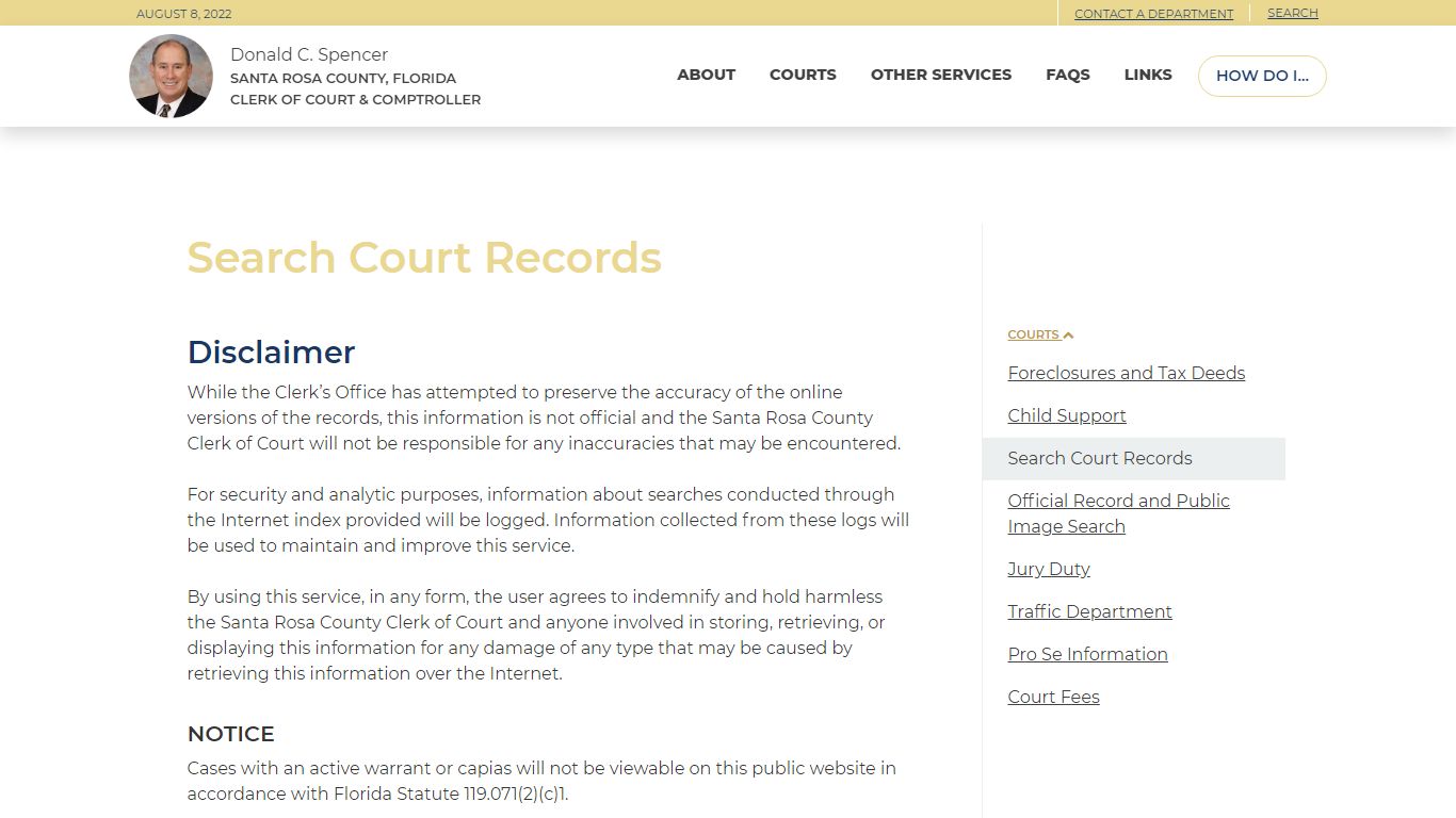 Search Court Records - Santa Rosa County, FL Clerk of ...