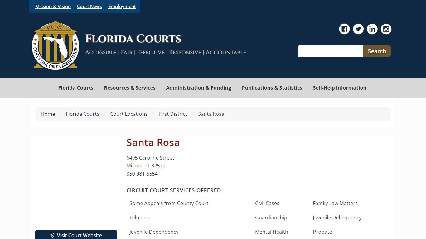 Santa Rosa - Florida Courts