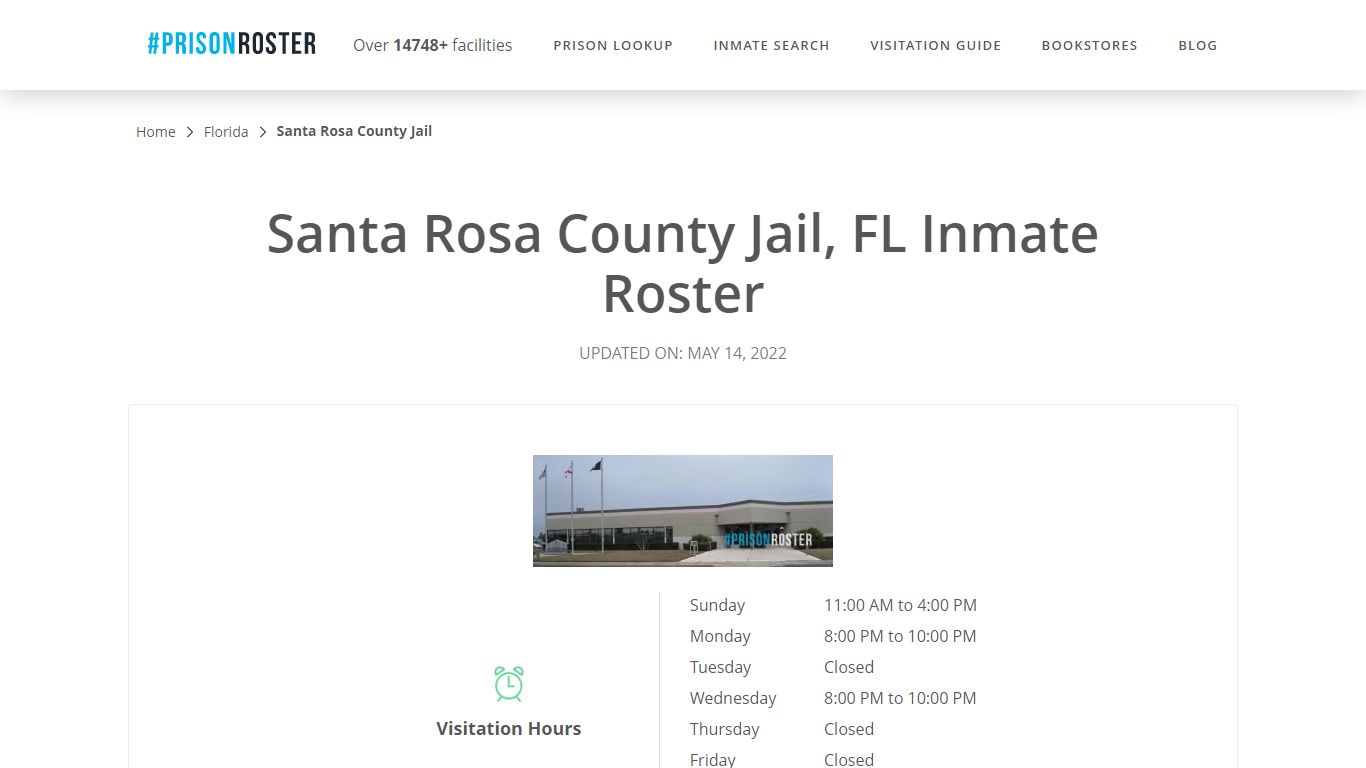 Santa Rosa County Jail, FL Inmate Roster